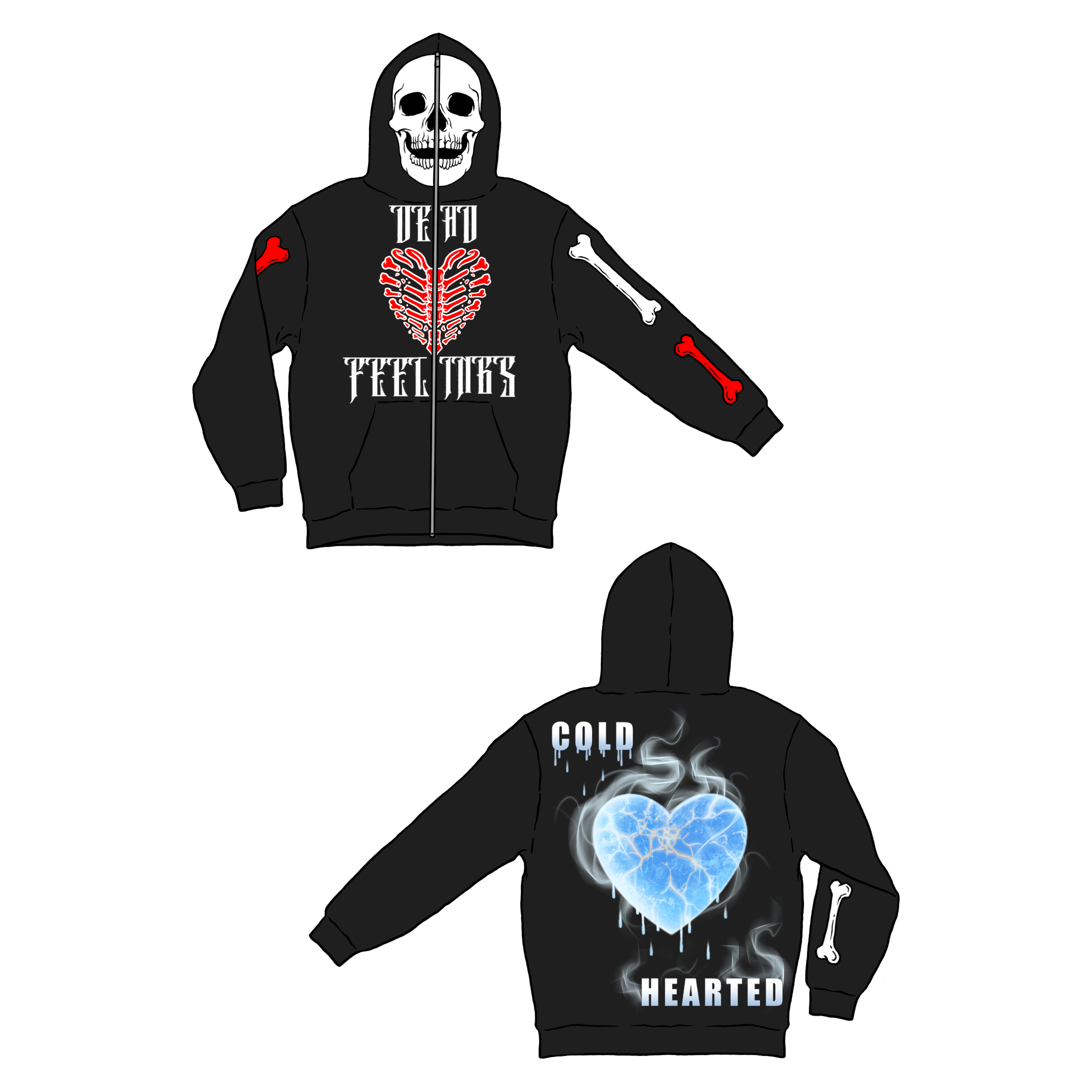 BLACK DEAD FEELINGS HOODIE