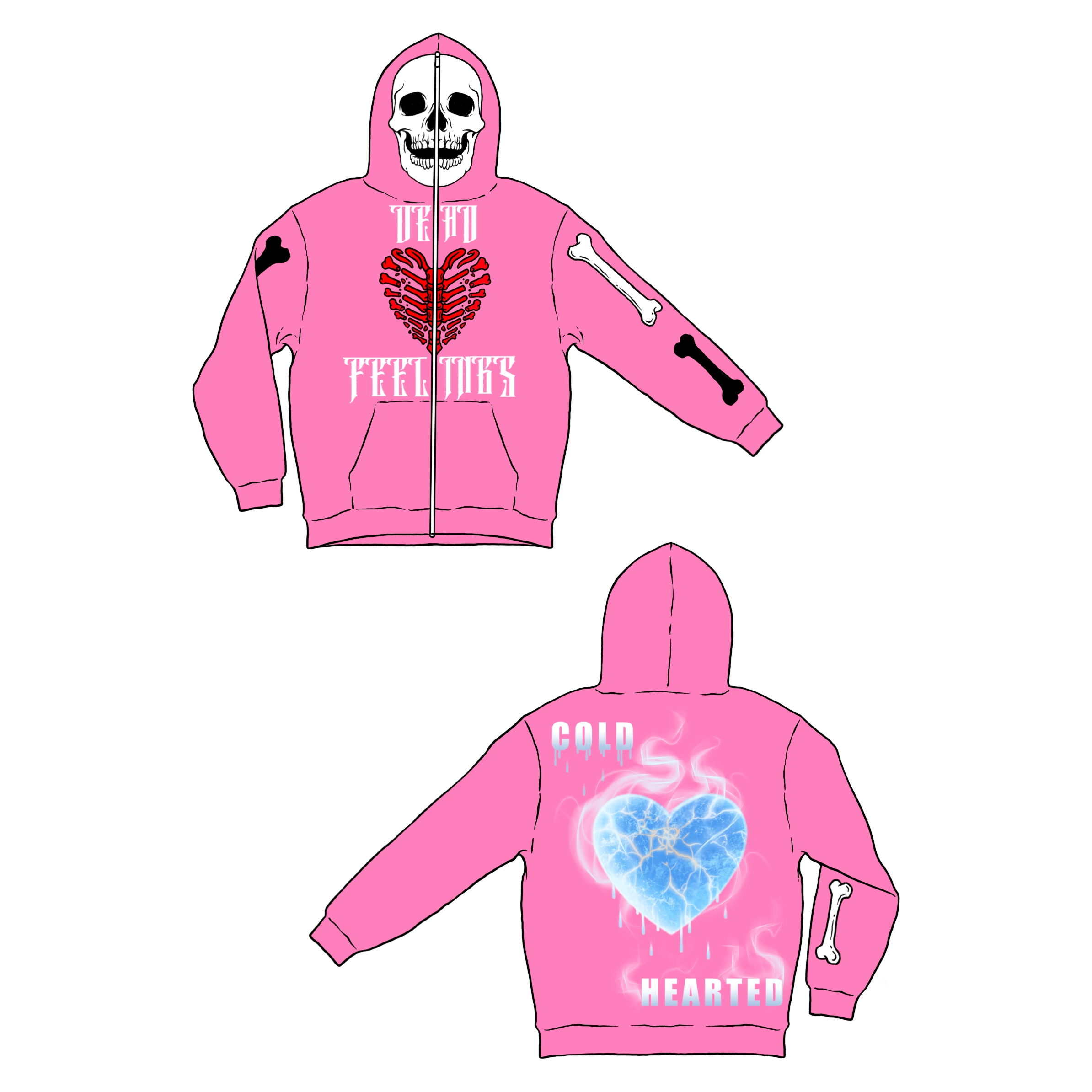 PINK DEAD FEELINGS HOODIE